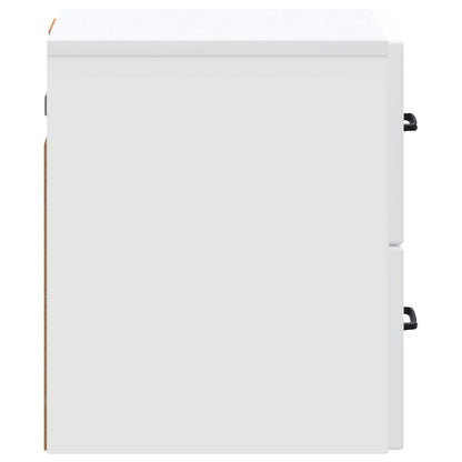 Wandbeugel Bedkast 2 pcs Wit 34,5 x 33 x 40 cm Bewerkt hout