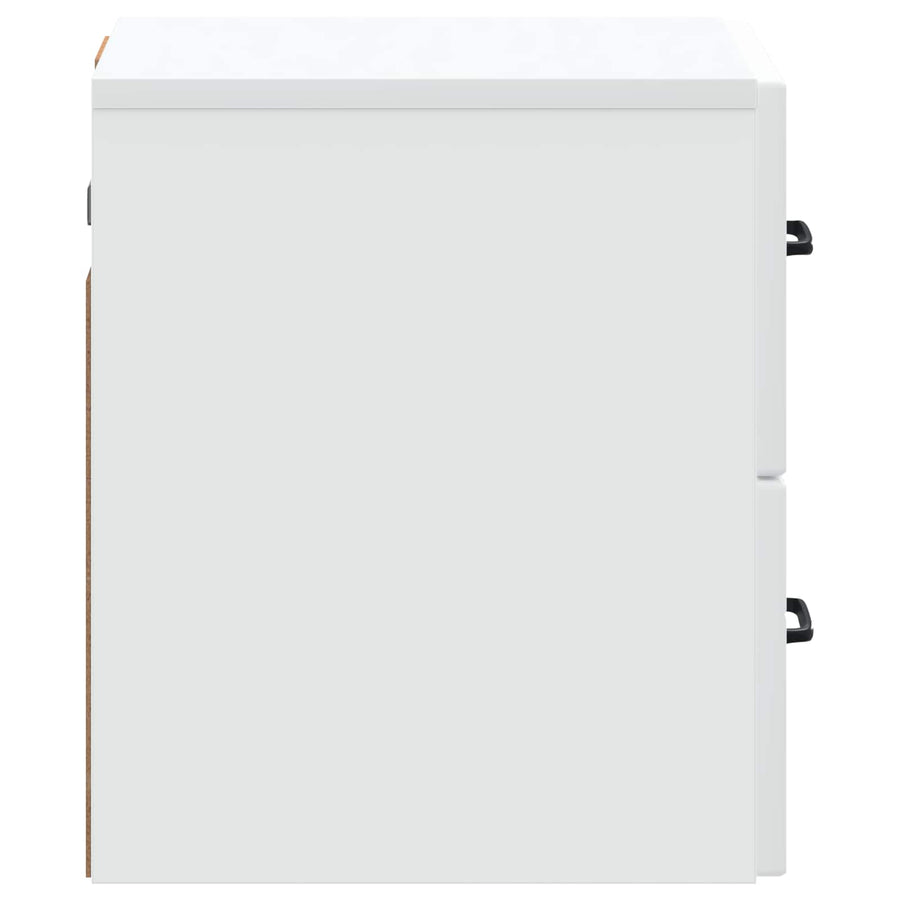 Wandbeugel Bedkast 2 pcs Wit 34,5 x 33 x 40 cm Bewerkt hout