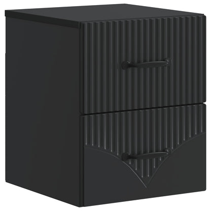 Wandbeugel Bedkast Zwart 34,5 x 33 x 40 cm Bewerkt hout