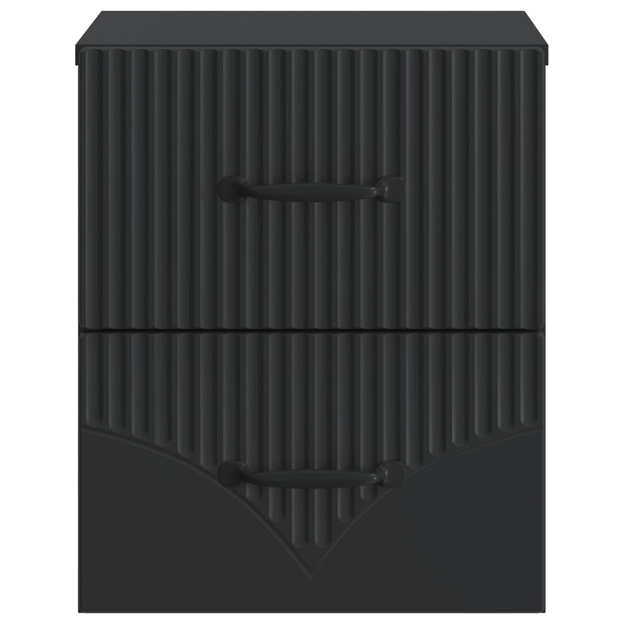 Wandbeugel Bedkast Zwart 34,5 x 33 x 40 cm Bewerkt hout