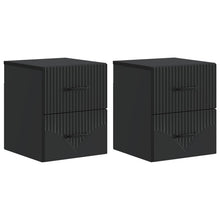 Wandbeugel Bedkast 2 pcs Zwart 34,5 x 33 x 40 cm Bewerkt hout