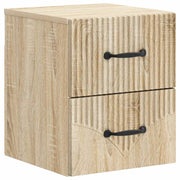 Nachtkastje 34,5x33x40 cm sonoma eiken bewerkt hout muurmontage