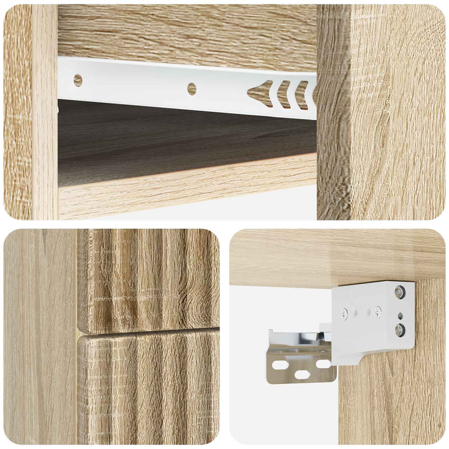 Wandbeugel Bedkast 2 pcs Sonoma Eiken 34,5 x 33 x 40 cm