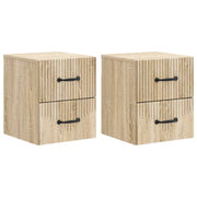 Nachtkastjes 2 stuks 34,5x33x40 cm Sonoma eiken wandmontage