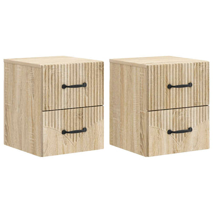 Wandbeugel Bedkast 2 pcs Sonoma Eiken 34,5 x 33 x 40 cm