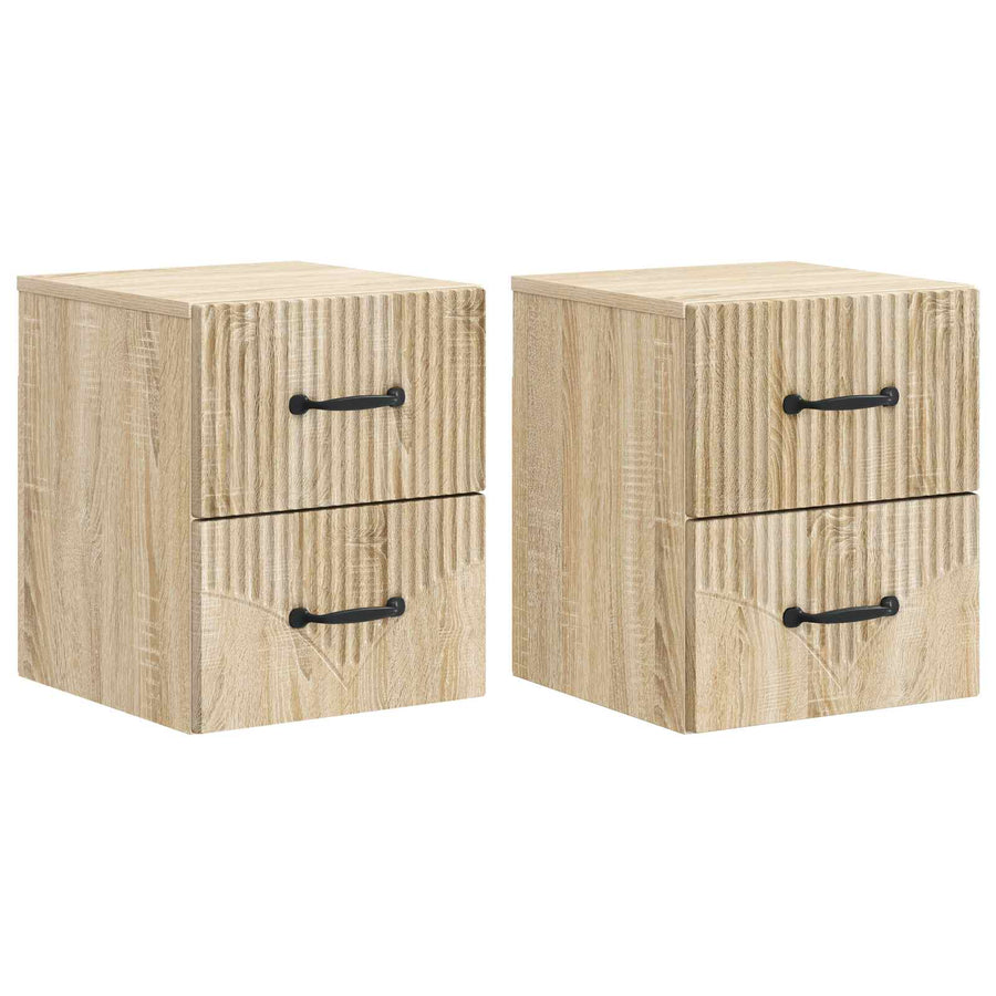 Wandbeugel Bedkast 2 pcs Sonoma Eiken 34,5 x 33 x 40 cm