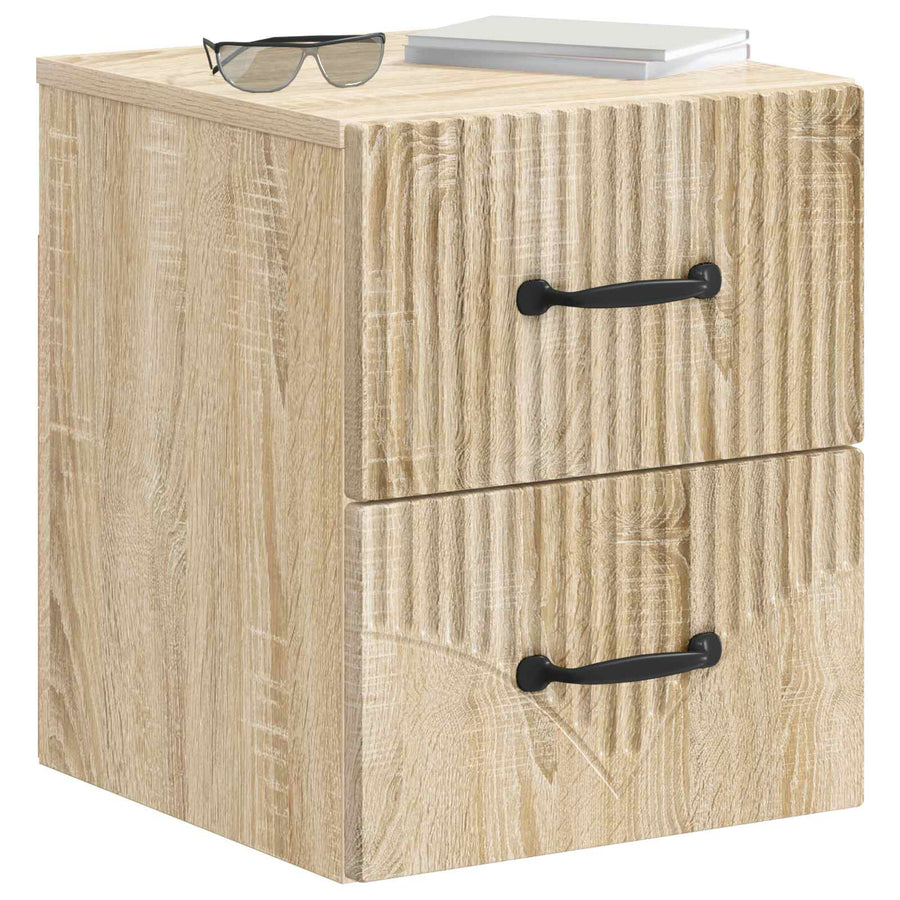 Wandbeugel Bedkast 2 pcs Sonoma Eiken 34,5 x 33 x 40 cm