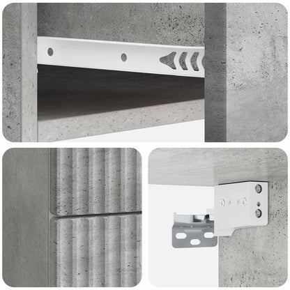 Wandbeugel Bedkast Betongrijs 34,5 x 33 x 40 cm Bewerkt hout