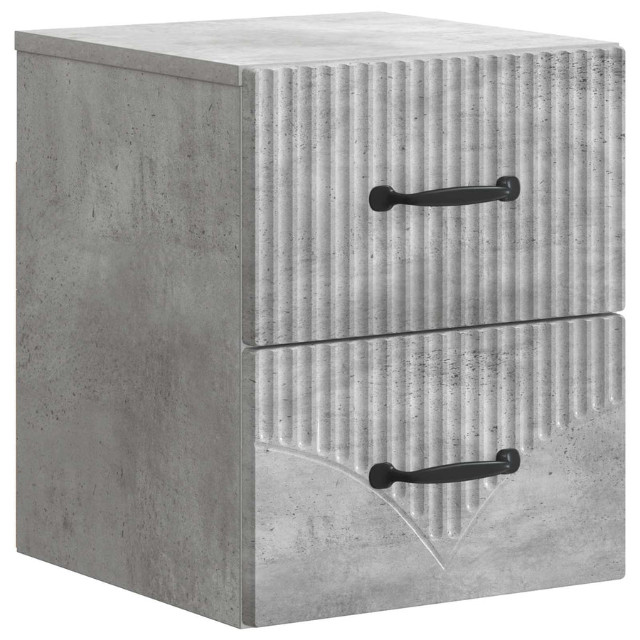 Wandbeugel Bedkast Betongrijs 34,5 x 33 x 40 cm Bewerkt hout