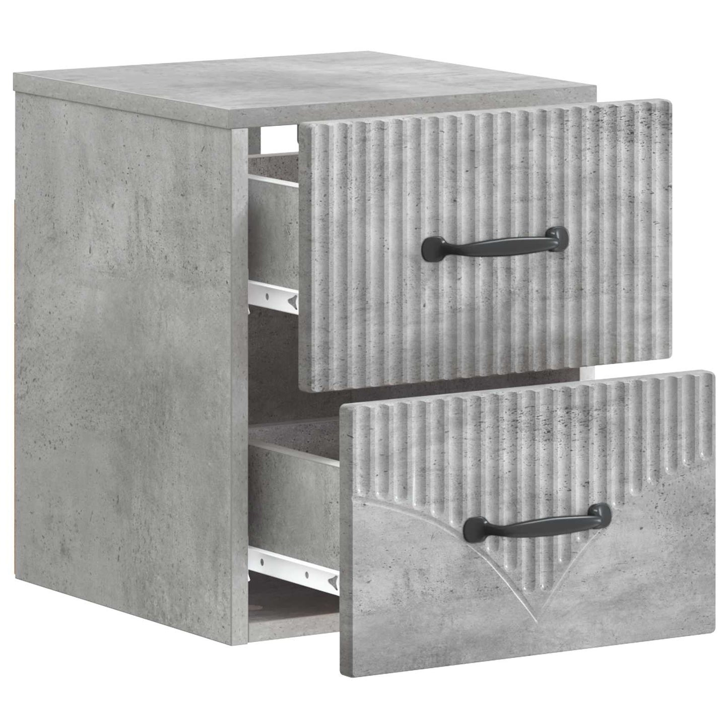 Wandbeugel Bedkast Betongrijs 34,5 x 33 x 40 cm Bewerkt hout