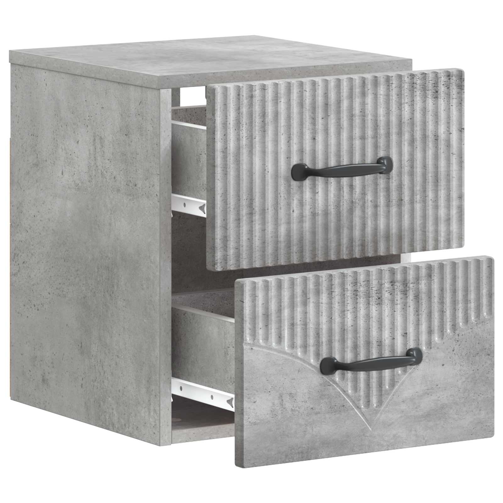 Wandbeugel Bedkast Betongrijs 34,5 x 33 x 40 cm Bewerkt hout