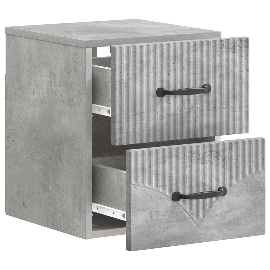 Wandbeugel Bedkast Betongrijs 34,5 x 33 x 40 cm Bewerkt hout