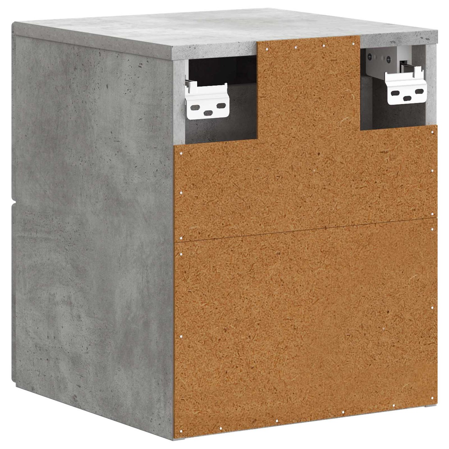 Wandbeugel Bedkast Betongrijs 34,5 x 33 x 40 cm Bewerkt hout