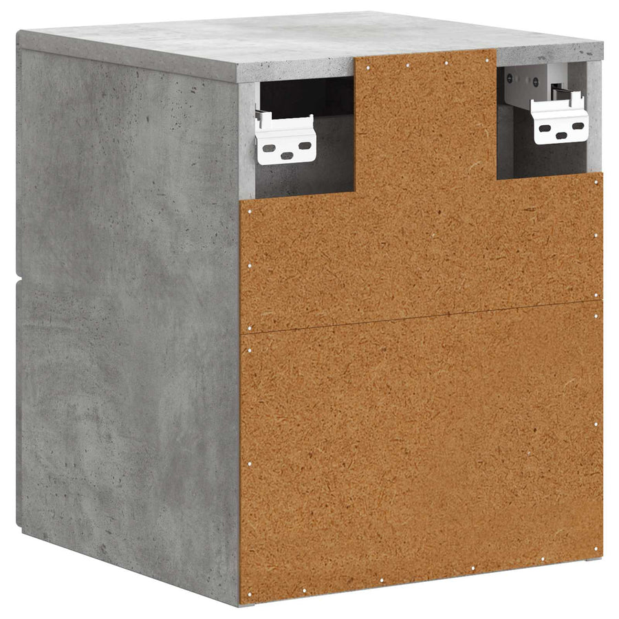 Wandbeugel Bedkast Betongrijs 34,5 x 33 x 40 cm Bewerkt hout