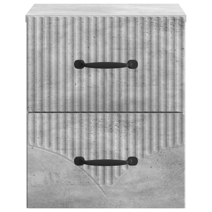 Wandbeugel Bedkast Betongrijs 34,5 x 33 x 40 cm Bewerkt hout