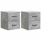 Wall-mounted Murphy Bed with Drawer 2 pcs Concrete Grey 34.5 x 33 x 40 cm
