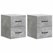 Nachtkastjes 2 stuks betongrijs 34,5x33x40 cm muurmontage