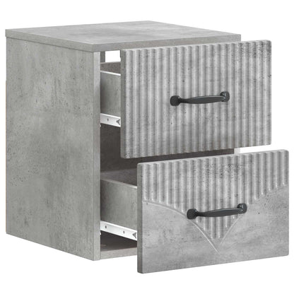 Wandbeugel Bedkast met lade 2 pcs Betongrijs 34,5 x 33 x 40 cm