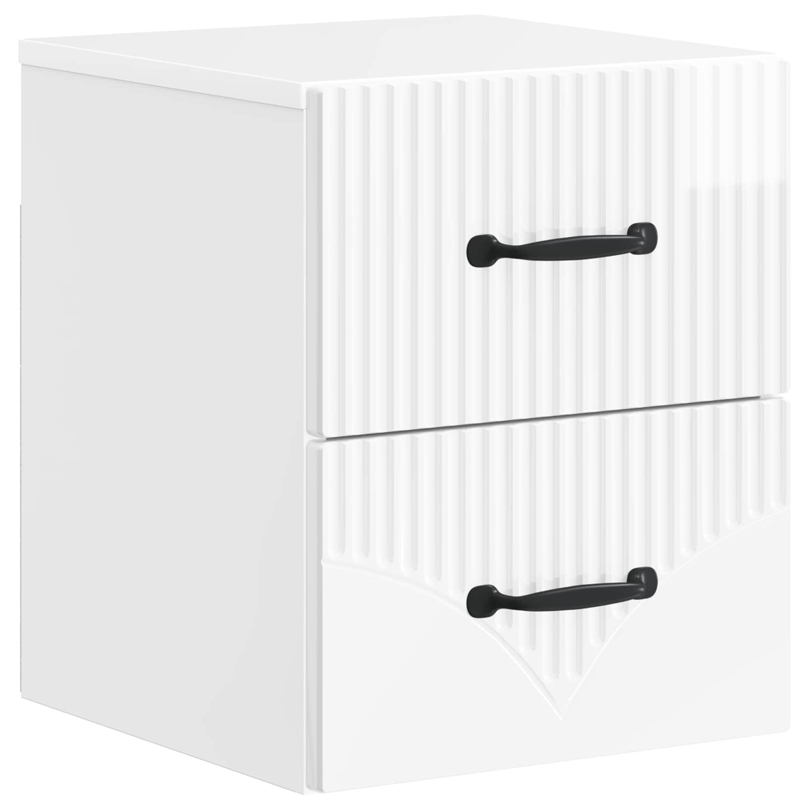 Wandbeugel Bedkast Hoogglans Wit 34,5 x 33 x 40 cm Bewerkt hout