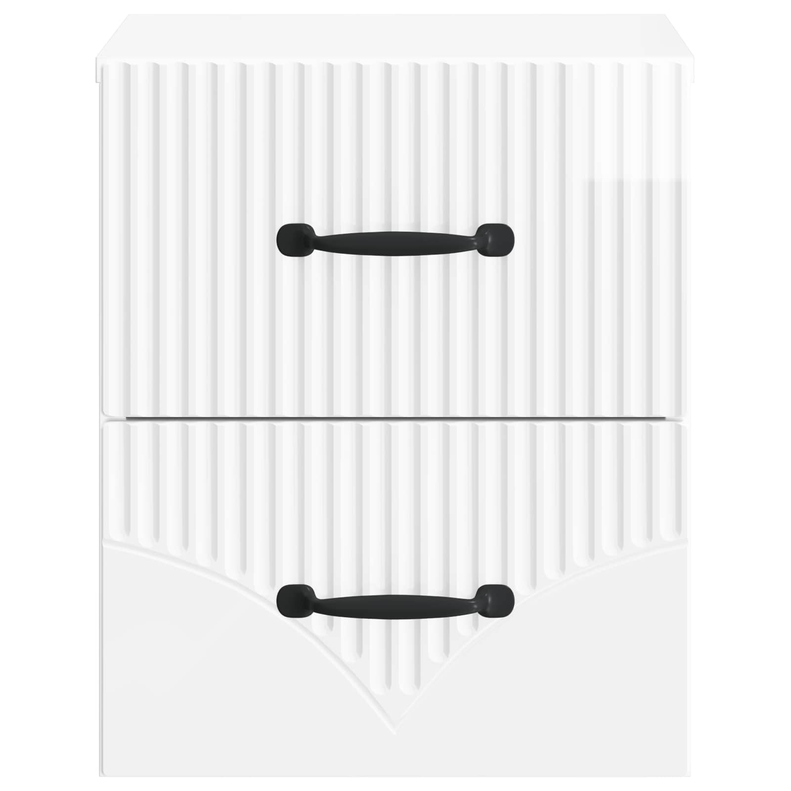 Wandbeugel Bedkast Hoogglans Wit 34,5 x 33 x 40 cm Bewerkt hout