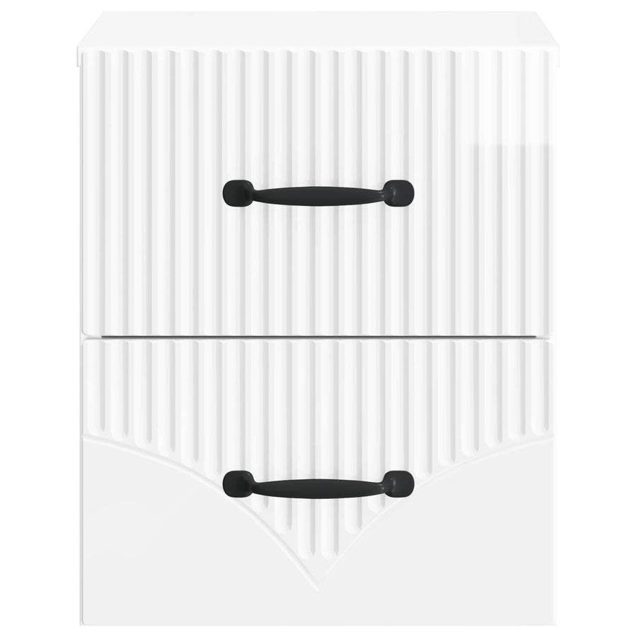 Wandbeugel Bedkast Hoogglans Wit 34,5 x 33 x 40 cm Bewerkt hout