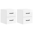 Wall-mounted Bedside Cabinet 2 pcs High Gloss White 34.5 x 33 x 40 cm