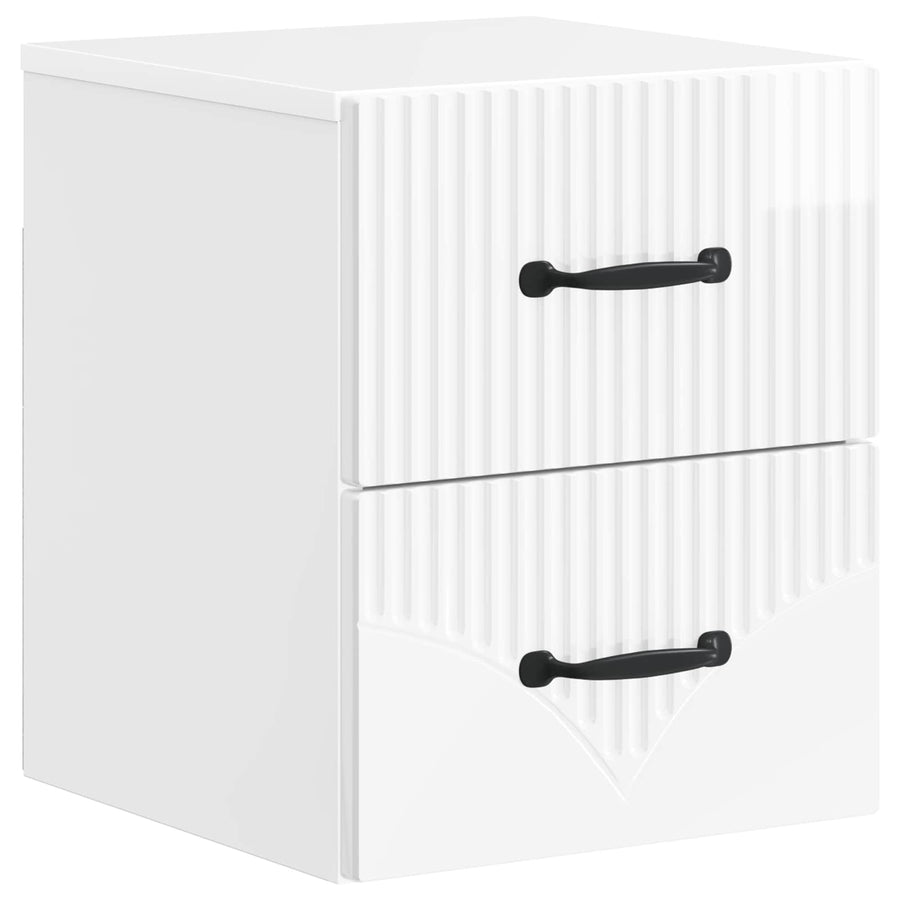 Wandbeugel Bedkast 2 pcs Hoogglans Wit 34,5 x 33 x 40 cm