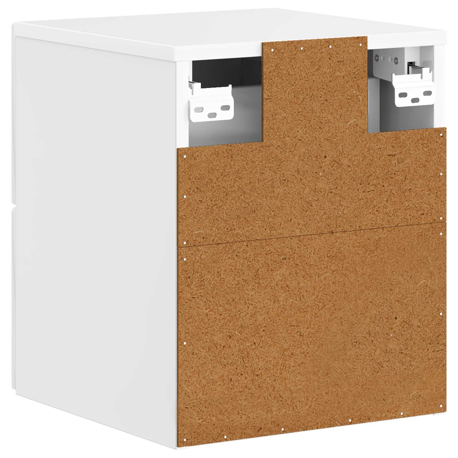 Wandbeugel Bedkast 2 pcs Hoogglans Wit 34,5 x 33 x 40 cm