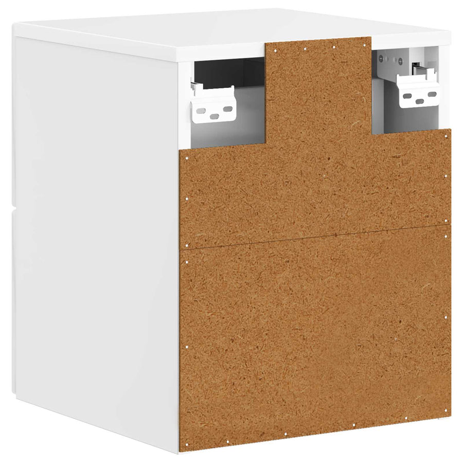 Wandbeugel Bedkast 2 pcs Hoogglans Wit 34,5 x 33 x 40 cm