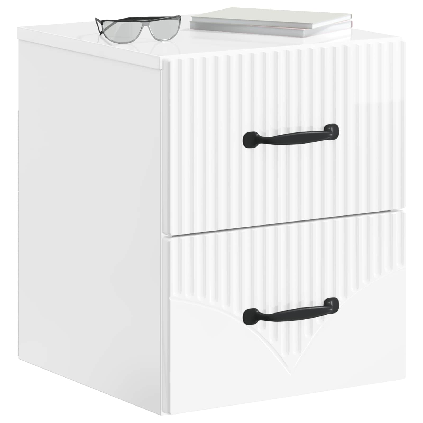 Wandbeugel Bedkast 2 pcs Hoogglans Wit 34,5 x 33 x 40 cm