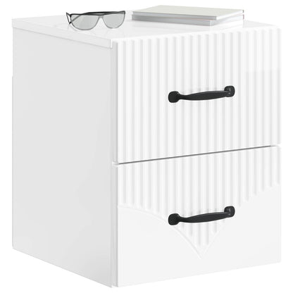 Wandbeugel Bedkast 2 pcs Hoogglans Wit 34,5 x 33 x 40 cm