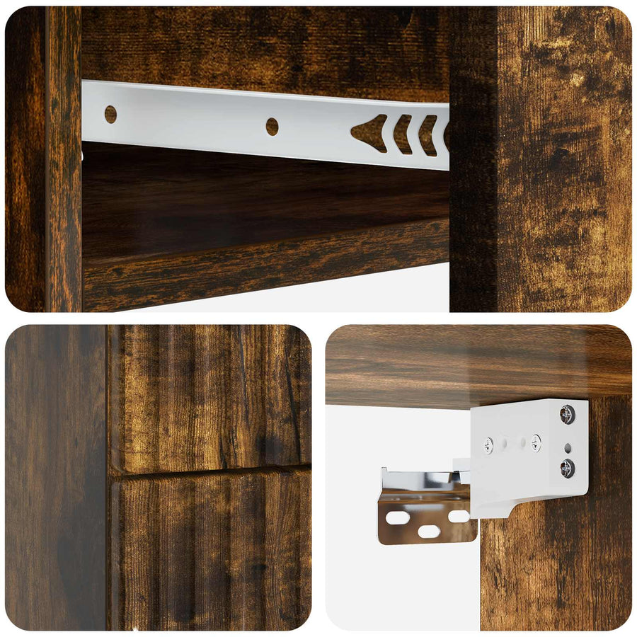 Wandbeugel Bedkast Gerookt eiken 34,5 x 33 x 40 cm Bewerkt hout
