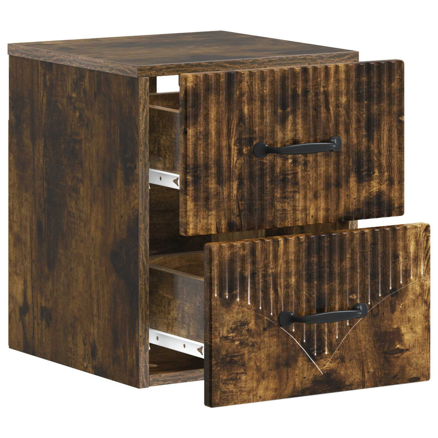 Wandbeugel Bedkast Gerookt eiken 34,5 x 33 x 40 cm Bewerkt hout