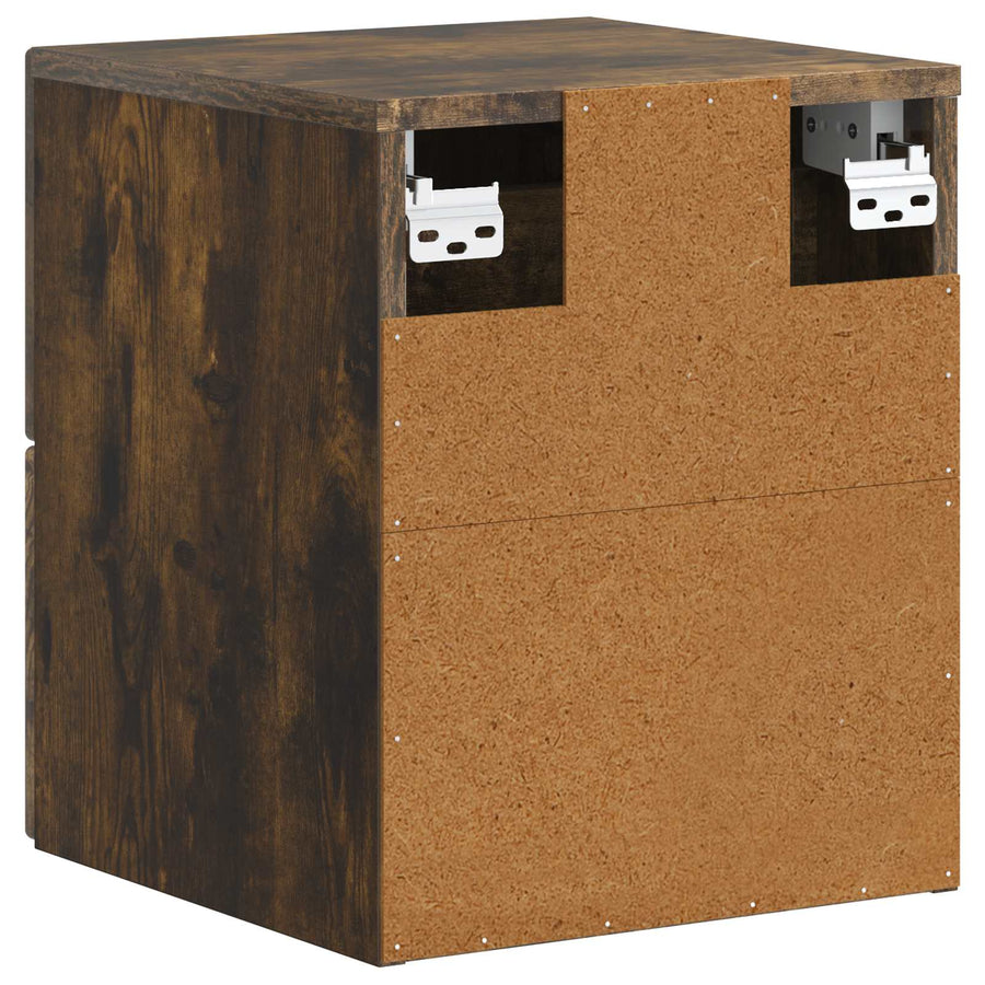 Wandbeugel Bedkast Gerookt eiken 34,5 x 33 x 40 cm Bewerkt hout