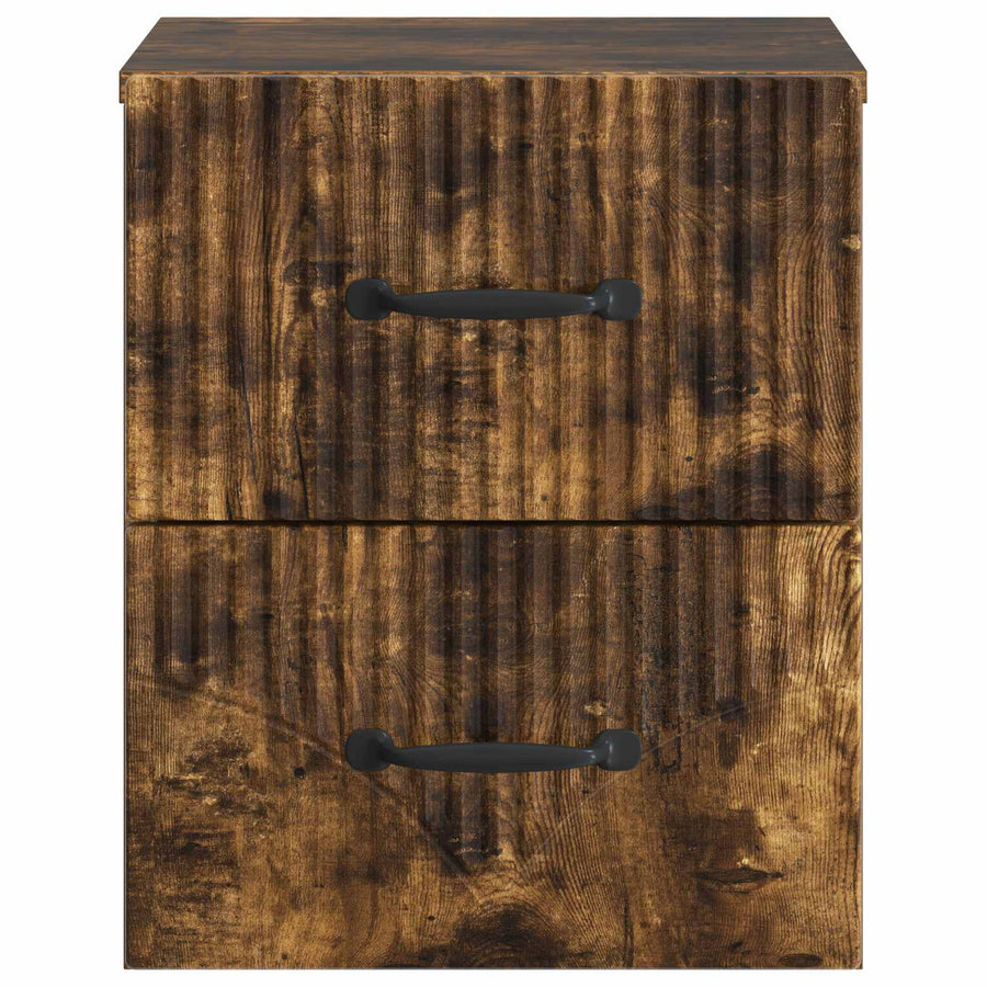 Wandbeugel Bedkast Gerookt eiken 34,5 x 33 x 40 cm Bewerkt hout