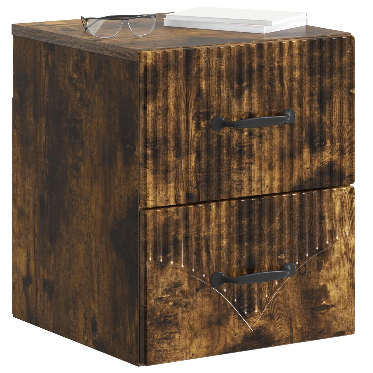 Wandbeugel Bedkast Gerookt eiken 34,5 x 33 x 40 cm Bewerkt hout