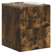 Wandbeugel Bedkast Gerookt eiken 34,5 x 33 x 40 cm Bewerkt hout