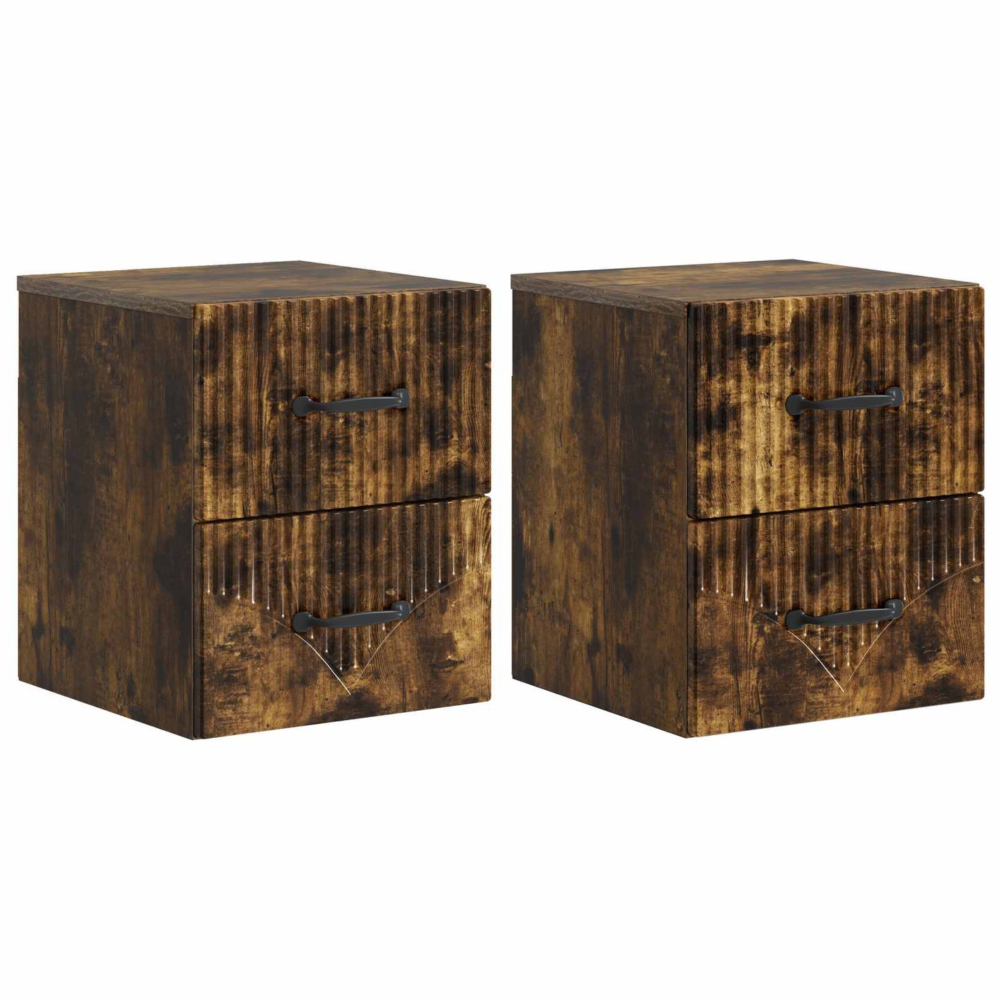Wandbeugel Bedkast 2 pcs Gerookt eiken 34,5 x 33 x 40 cm
