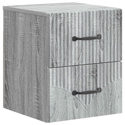 Wandbeugel Bedkast Grijs sonoma 34,5 x 33 x 40 cm Bewerkt hout