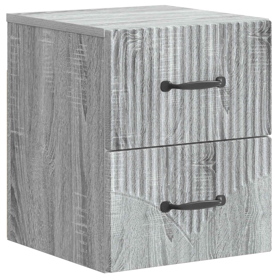Wandbeugel Bedkast Grijs sonoma 34,5 x 33 x 40 cm Bewerkt hout