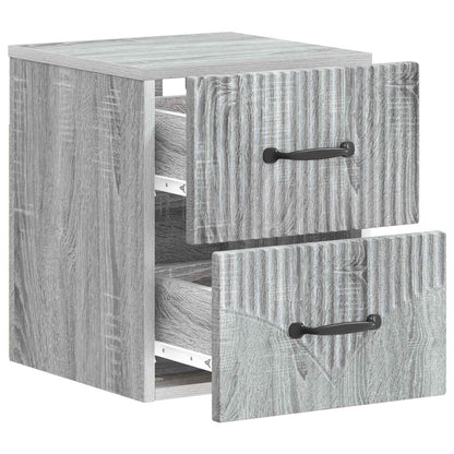 Wandbeugel Bedkast Grijs sonoma 34,5 x 33 x 40 cm Bewerkt hout