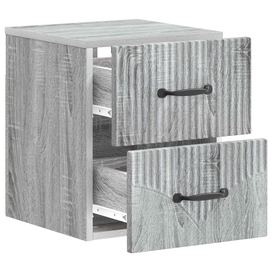 Wandbeugel Bedkast Grijs sonoma 34,5 x 33 x 40 cm Bewerkt hout