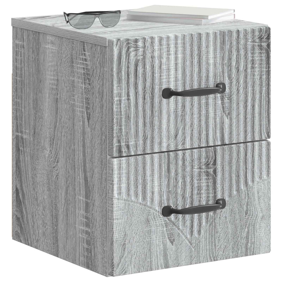 Wandbeugel Bedkast Grijs sonoma 34,5 x 33 x 40 cm Bewerkt hout