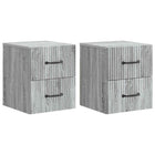 Wall Bracket Folding Bed 2 pcs Grey Sonoma 34.5 x 33 x 40 cm