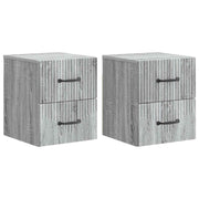 Nachtkastjes 2 stuks grijs sonoma 34,5x33x40 cm muurmontage