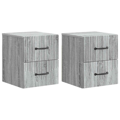 Wandbeugel Bedkast 2 pcs Grijs sonoma 34,5 x 33 x 40 cm