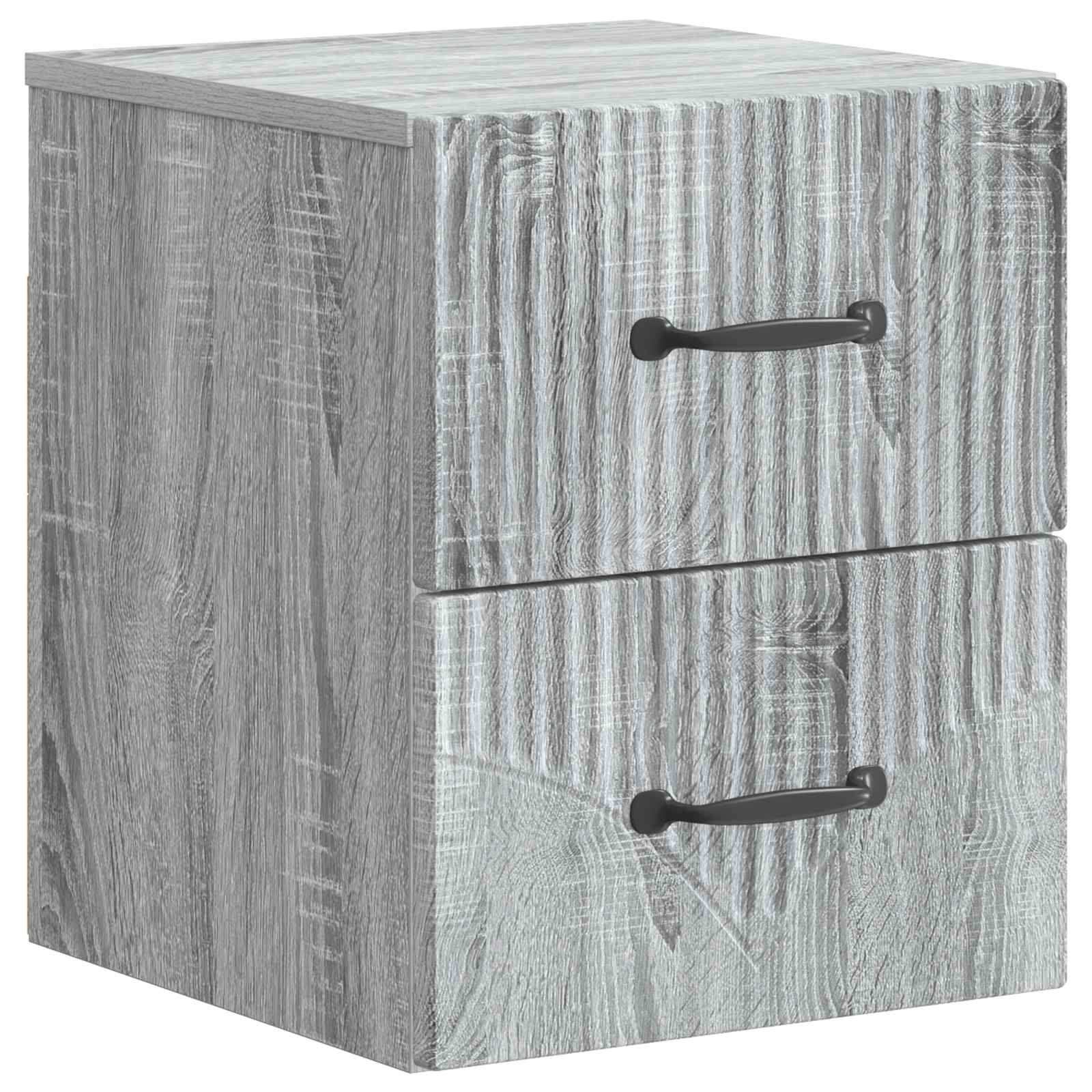 Wandbeugel Bedkast 2 pcs Grijs sonoma 34,5 x 33 x 40 cm