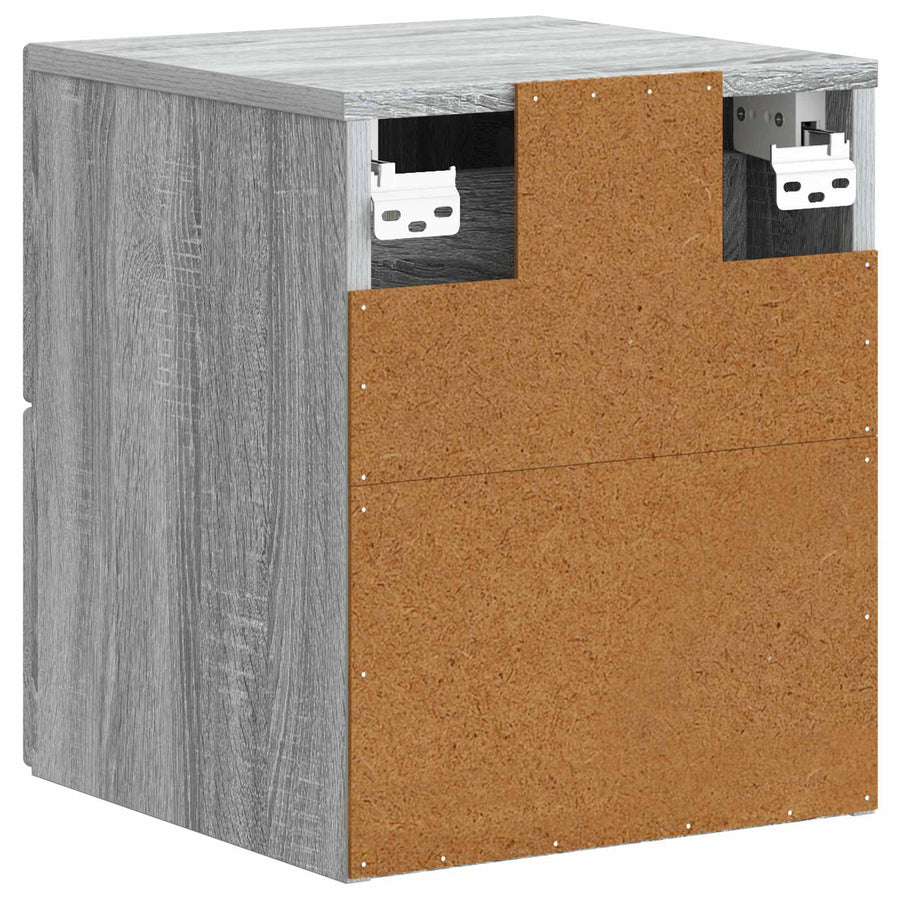 Wandbeugel Bedkast 2 pcs Grijs sonoma 34,5 x 33 x 40 cm