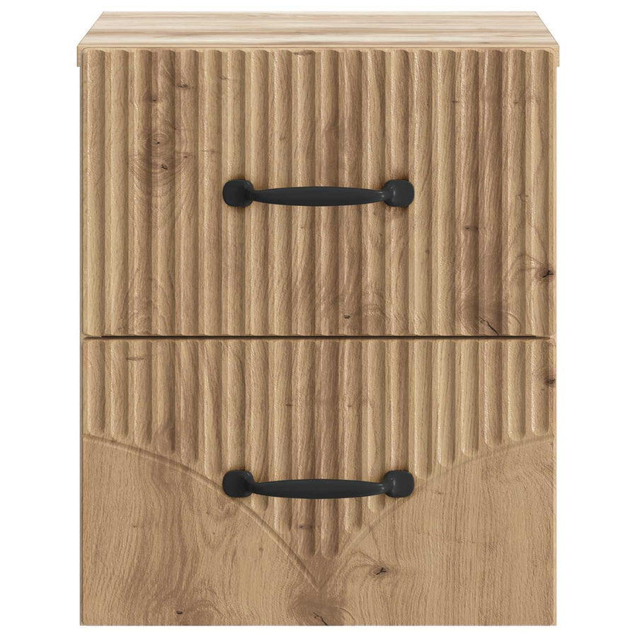 Wandbeugel Bedkast met lade Artisanaal eiken 34,5 x 33 x 40 cm