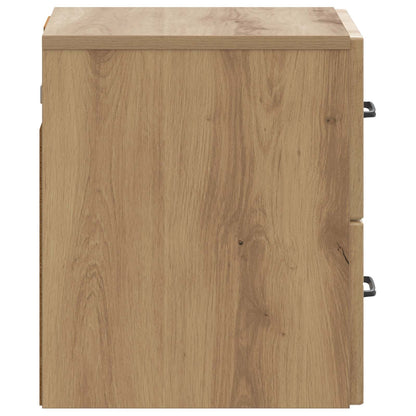 Wandbeugel Bedkast met lade Artisanaal eiken 34,5 x 33 x 40 cm